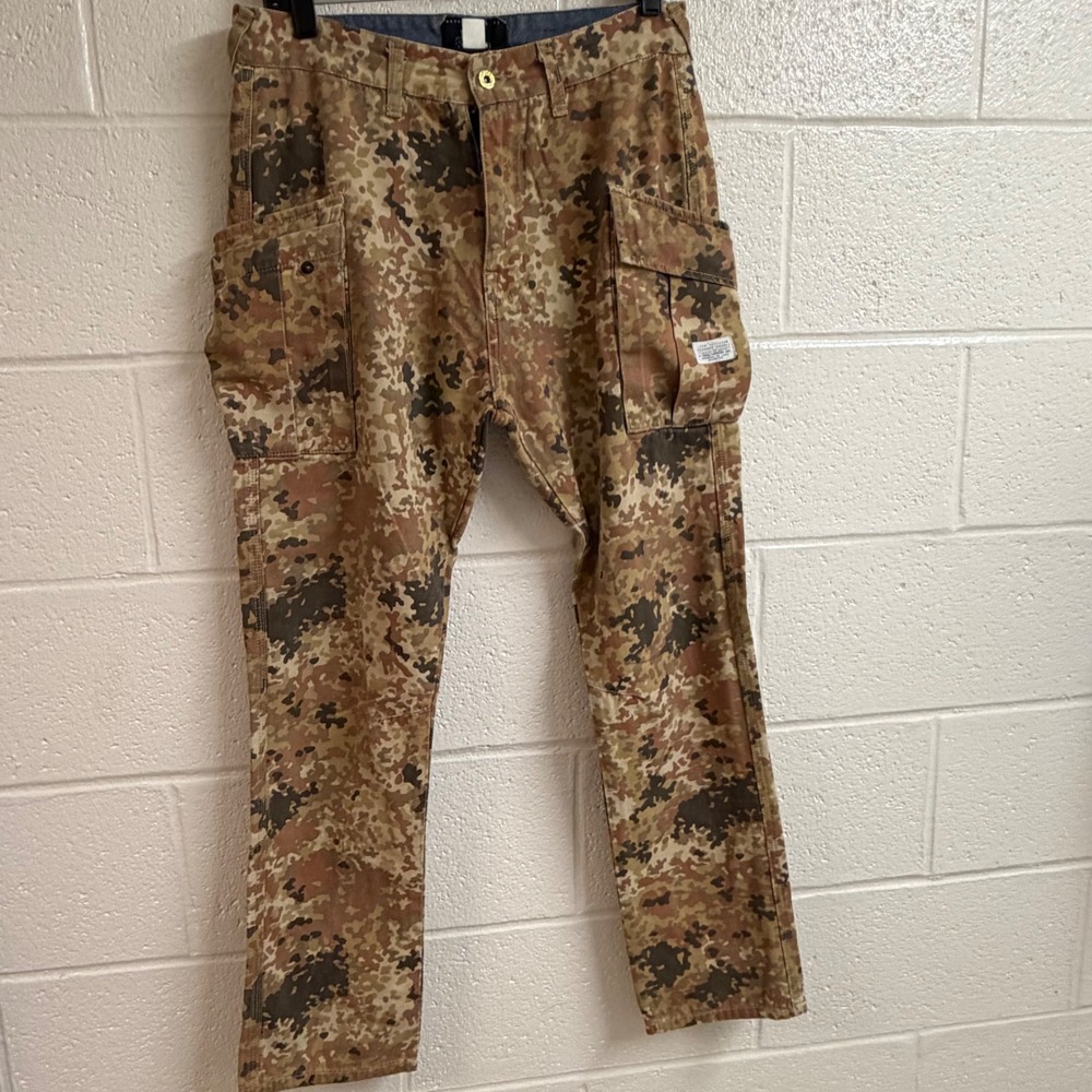 10.Deep Mens Flecktarn Camo Cargo Pants 32 Streetwear Tactical Cotton Canvas